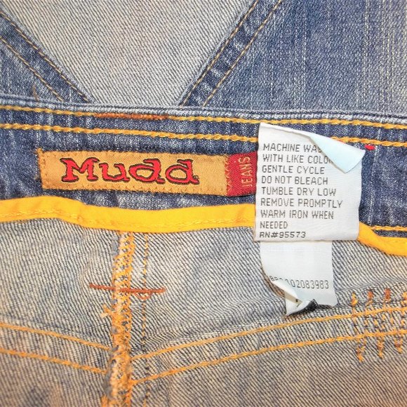 Mudd Juniors Denim Jean Skirt Size 3 Faded Sequins Beaded Floral Pockets Blue - Picture 6 of 6